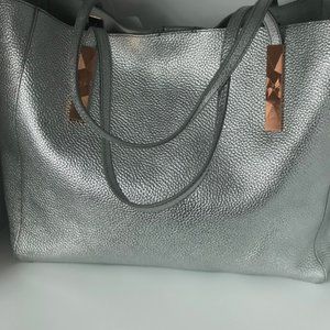 Ted Baker London Silver Pionila Leather Tote